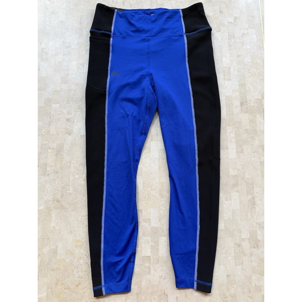 NWT Under Armour Compression Full Length Leggings Black/Blue Women's Size 1X $60